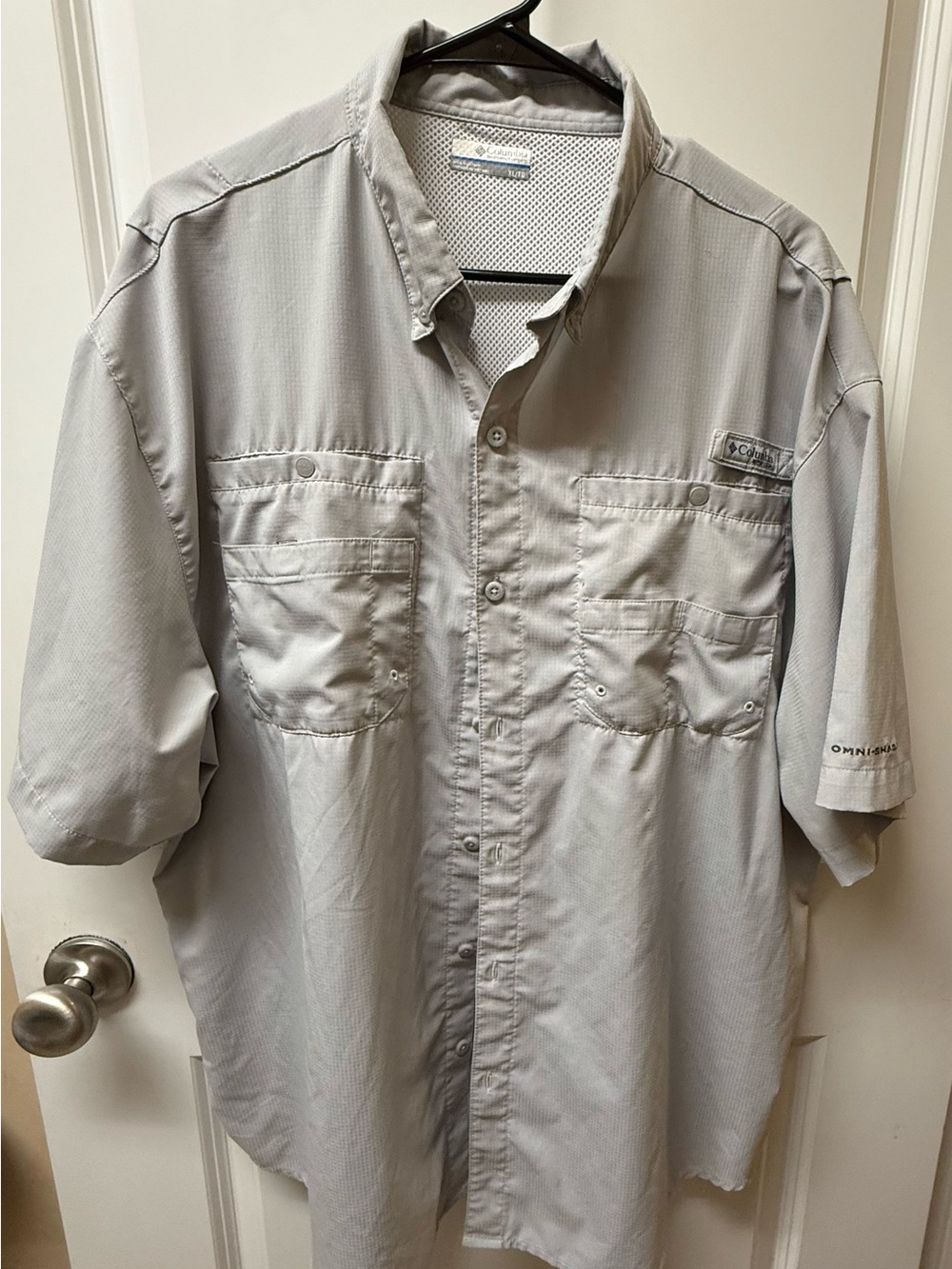 Columbia PFG Tamiami II Omni-Shade Gray Fishing Shirt Men’s XL